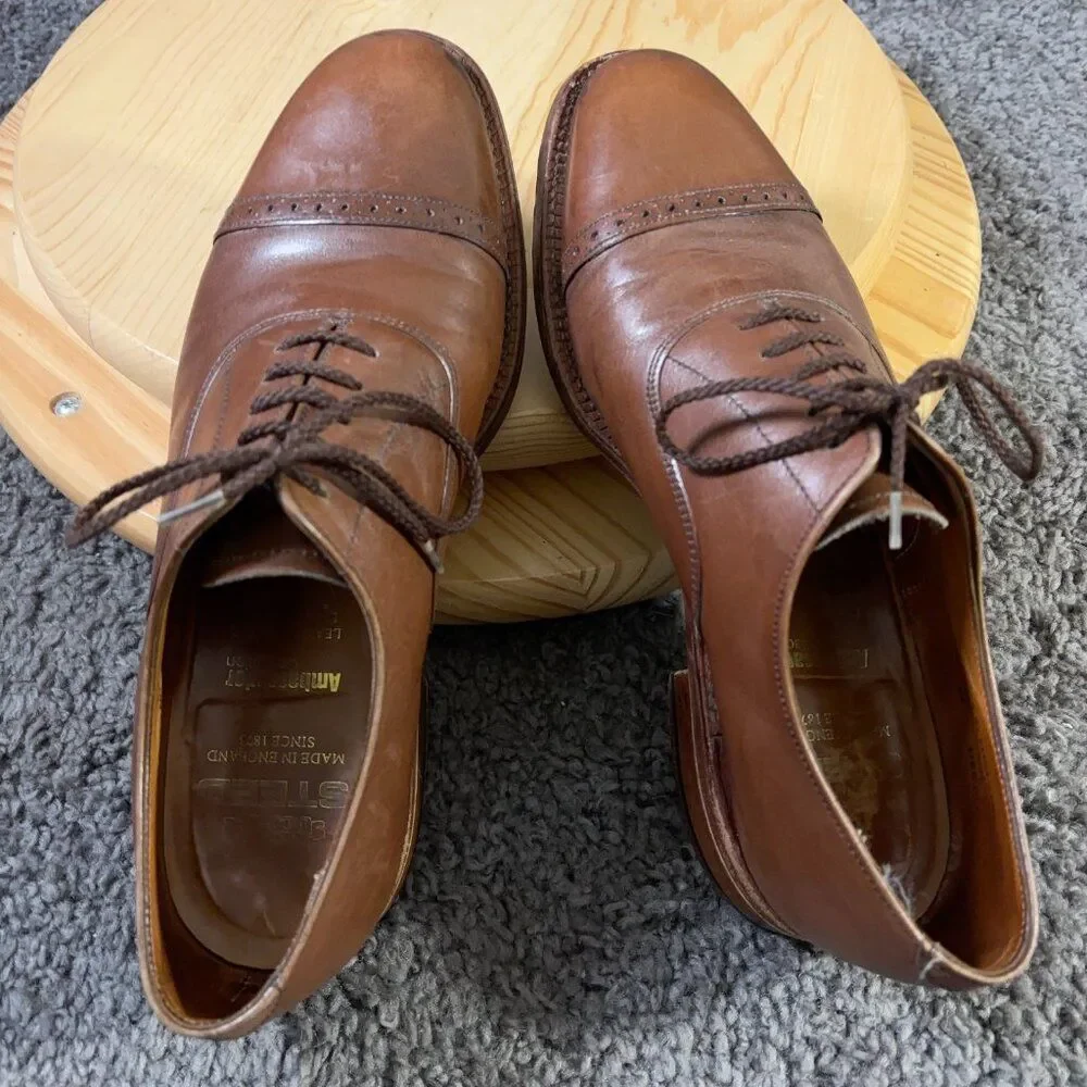 Steed Ambassador Collection Cap Toe Oxford Shoes Mens 9 Leather Made in England